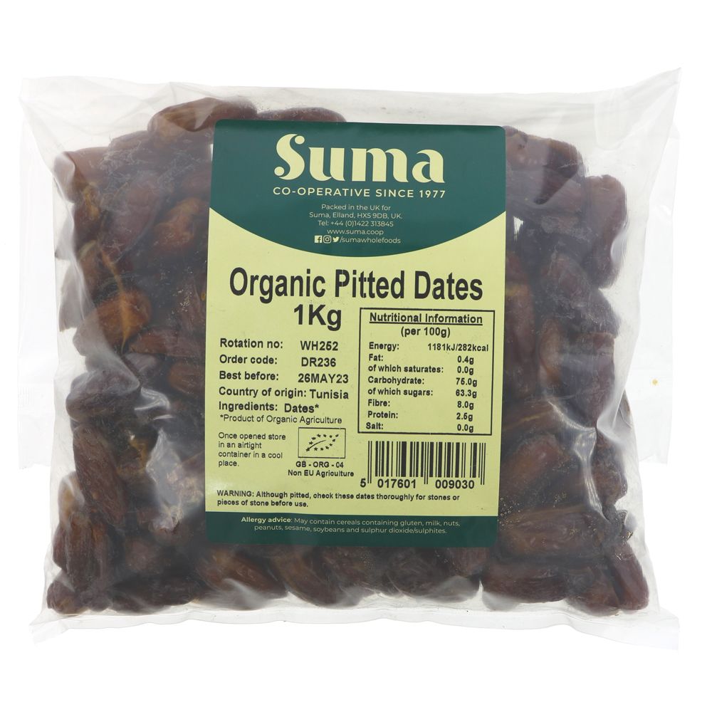 Suma Bagged Down Organic Pitted Dates 1kg