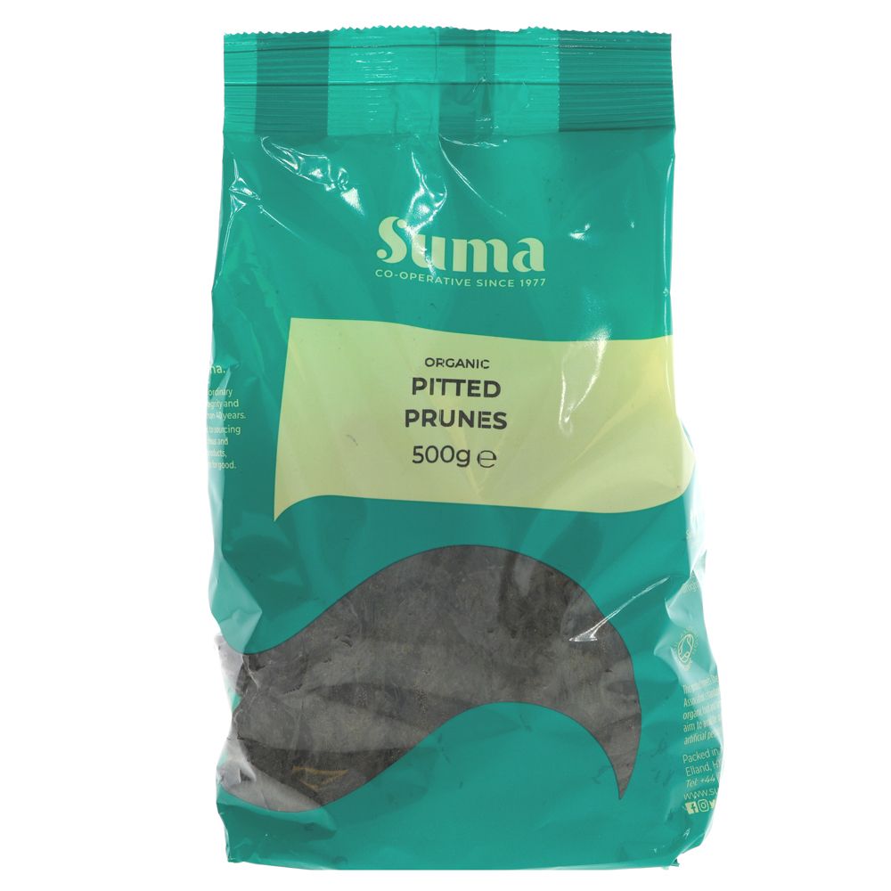 Suma Prepacks Organic Pitted Prunes 500g (Pack of 6)