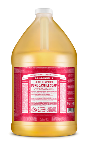 Dr Bronners Rose Pure-Castile Liquid Soap 3.79ltr