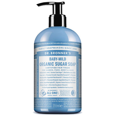 Dr Bronners Organic Pump Soaps Sugar Baby Unscented 355ml