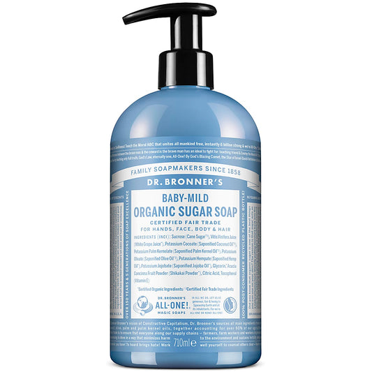 Dr Bronners Organic Pump Soaps Sugar Baby Unscented 708ml