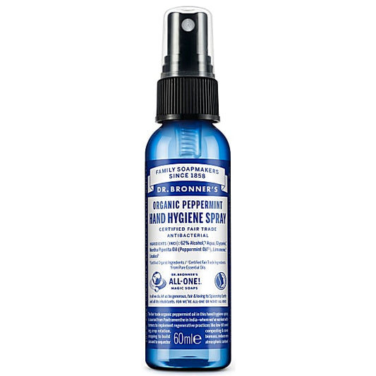 Dr Bronners Organic Hand Hygiene Spray Peppermint 60ml (Pack of 12)