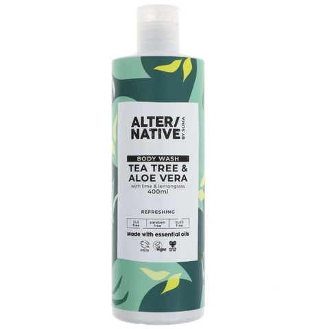 ALTER/NATIVE by Suma Body Wash Tea Tree & Aloe 400ml (Pack of 6)
