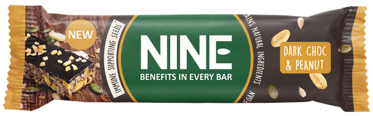 NINE   Dark Choc & Peanut Seed Bar  40g (Pack of 20)
