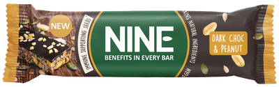 NINE   Dark Choc & Peanut Seed Bar  40g (Pack of 20)