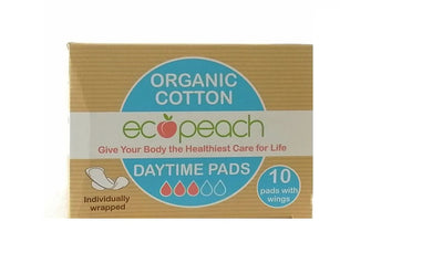 Ecopeach Organic Cotton Day Time Pads (10 pads) (Pack of 6)
