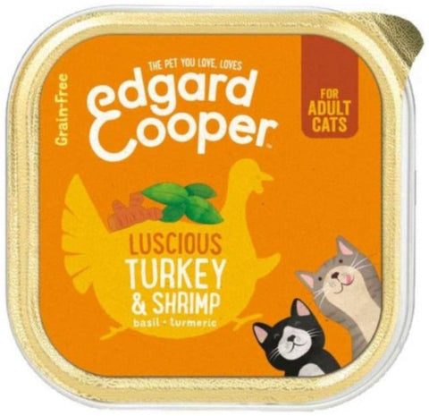 Edgard and Cooper Turkey & Shrimp Tray for Cats 85g (Pack of 19)