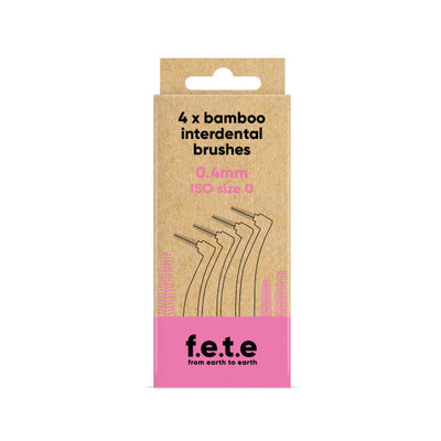 F.E.T.E. Interdental Brushes Iso Size 0, Pink, 0.4Mm Twisted Wire Diameter (4 Pcs) 18g (Pack of 6)
