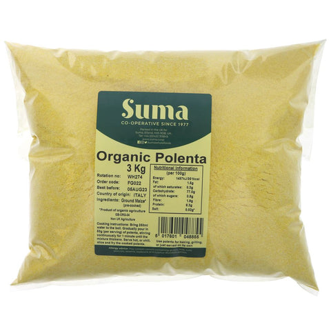 Suma Bagged Down Organic Polenta 3kg