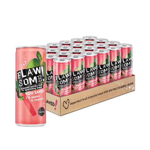 Flawsome Brands Ltd Apple & Rhubarb Lightly Sparkling Juice Drink 250ml (Pack of 24)