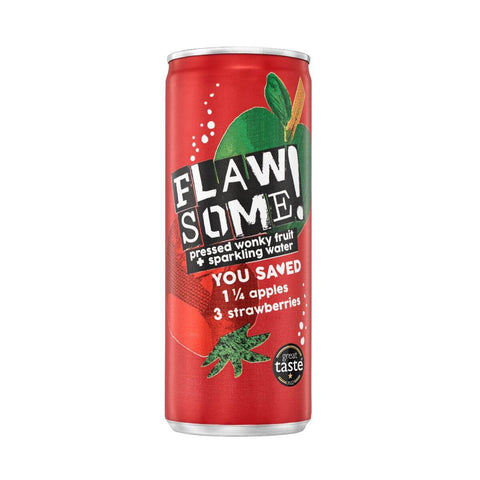 Flawsome Brands Ltd Apple & Strawberry Lightly Sparkling Juice Drink 250ml (Pack of 24)