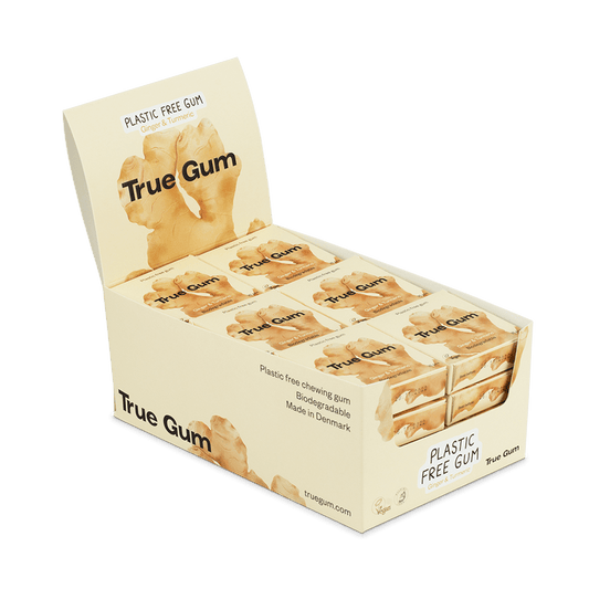 True Gum Ginger & Turmeric Chewing Gum 21g (Pack of 24)
