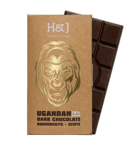 Harris & James Ugandan Bundibugyo Sente Dark 70% (V) 86g (Pack of 2)