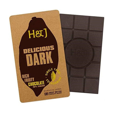 Harris & James Delicious Dark Chocolate Bar (V) 86g (Pack of 2)
