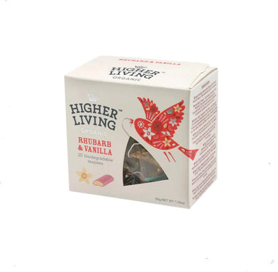 Higher Living Rhubarb & Vanilla 20 bags (Pack of 4)
