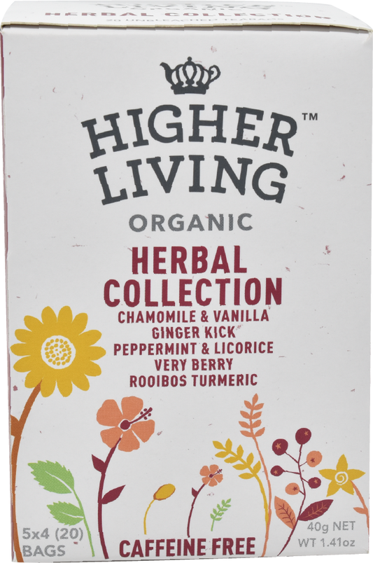Higher Living Organic Herbal Collection 20 Bags (Pack of 4)