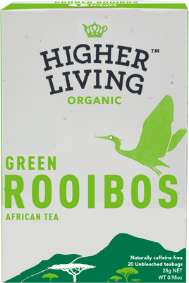 Higher Living Organic Green Rooibos 20 Bags (Pack of 4)