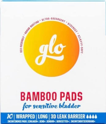 Here We Flo Glo Bamboo Long Pad Bladder 10pads (Pack of 8)