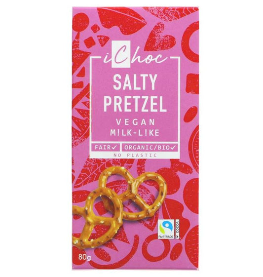 iChoc Salty Pretzel Chocolate 80g (Pack of 10)