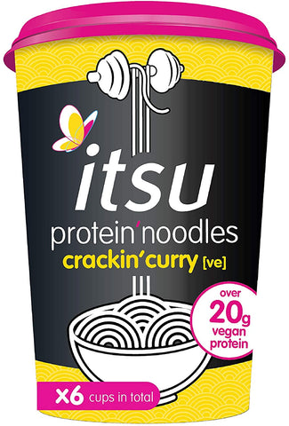 itsu grocery Crackin Curry Protein Noodle 63 g (Pack of 6)
