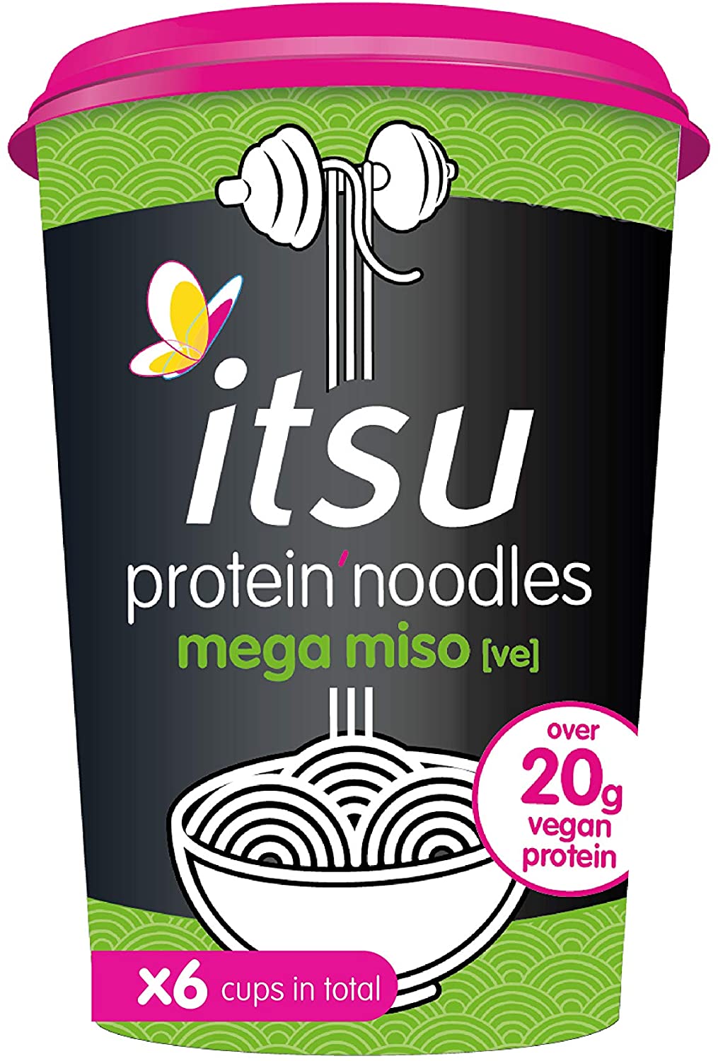 itsu grocery Mega Miso Protein Noodles 63 g (Pack of 6)