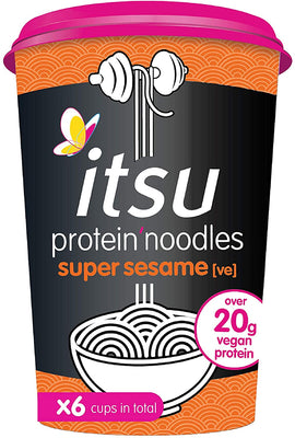 itsu grocery Super Sesame Protein Noodles 64 g (Pack of 6)