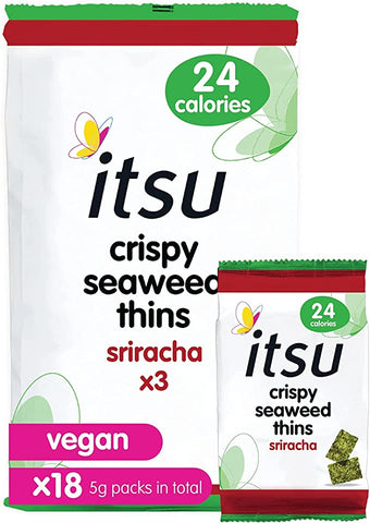 itsu grocery sriracha seaweed multipack 3 x 5g (Pack of 6)