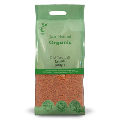 Just Natural Organic Red Football Lentils 500g