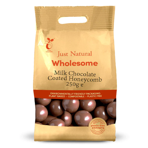 Just Natural Wholesome Milk Chocolate Coated Honeycomb 250g