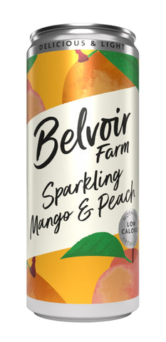 Belvoir Sparkling Mango & Peach Cans 330ml (Pack of 12)