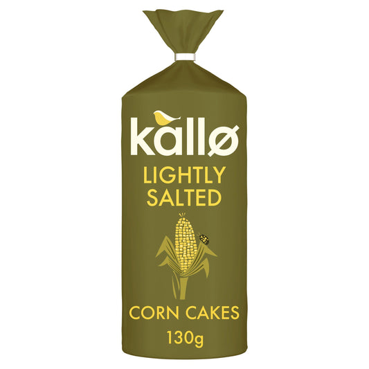 Kallo Organic Lightly Salted Corn Cakes Thins 130g (Pack of 12)