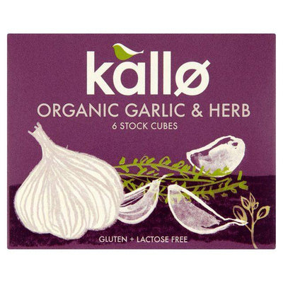 Kallo Organic Garlic & Herb Stock Cubes 66g (Pack of 15)