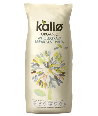 Kallo Organic Natural Puffed Rice Cereal 225g (Pack of 12)