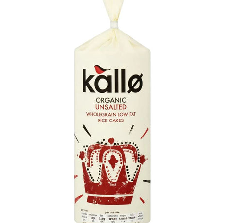 Kallo Organic Thick Slice No Added Salt Rice Cakes 130g (Pack of 12)