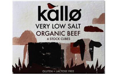 Kallo Organic Beef Stock Cubes Very Low Salt 48g (Pack of 15)