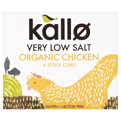 Kallo Organic Chicken Stock Cubes Very Low Salt 48g (Pack of 15)