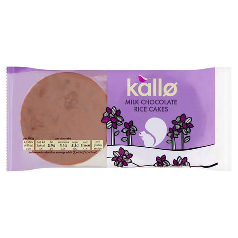 Kallo Milk Chocolate Rice Cakes 100g (Pack of 12)