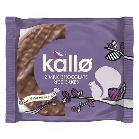 Kallo Milk Chocolate Topped Rice Cakes Portion Pack 33g (Pack of 30)
