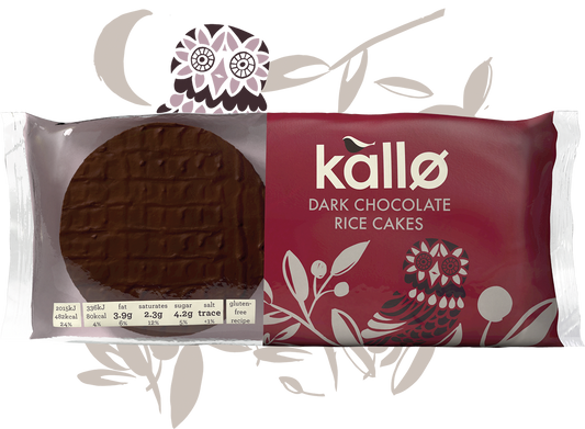 Kallo Dark Chocolate Topped Rice Cakes 33g (Pack of 30)