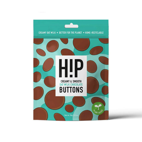 H!p - Happiness In Plants Oat M!lk Chocolate Buttons 90g (Pack of 8)