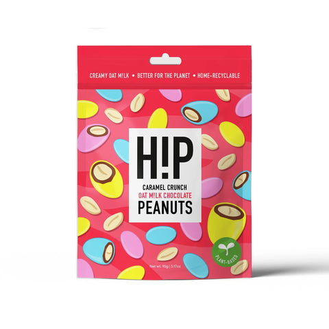 H!p - Happiness In Plants Crunchy Caramel Peanuts 90g (Pack of 8)