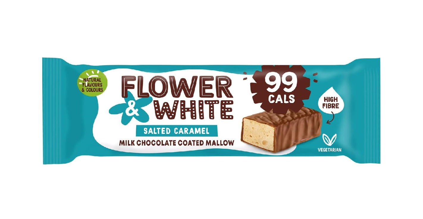 Flower & White Salted Caramel Mallow Bar 30g (Pack of 15)