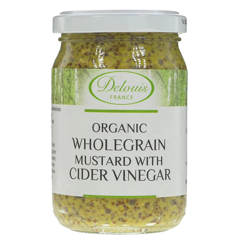 Delouis Wholegrain Mustard Organic 200g (Pack of 6)
