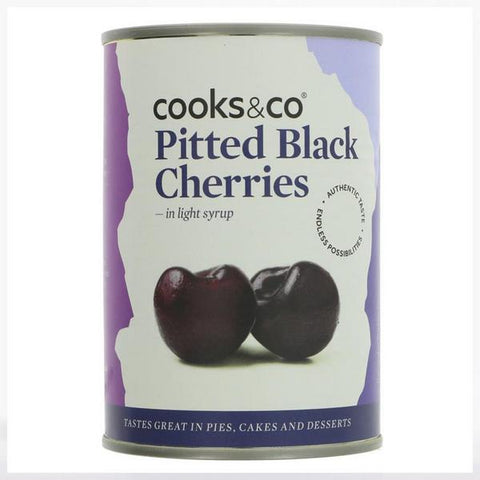 Cooks & Co Pitted Black Cherries 425g (Pack of 6)