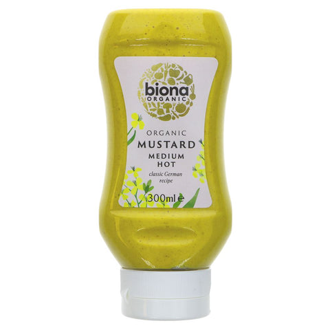Biona Mustard Medium Hot Organic 300ML (Pack of 6)