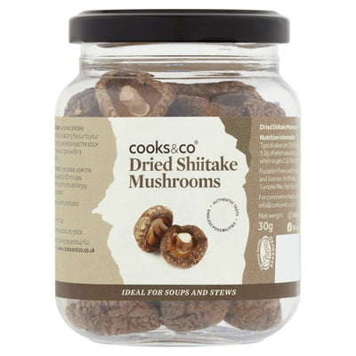 Cooks & Co Dried Shii-Take Mushrooms 30g (Pack of 6)