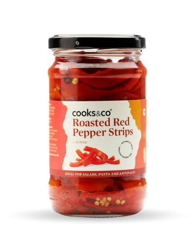 Cooks & Co Roasted Red Pepper Strips 300g (Pack of 6)