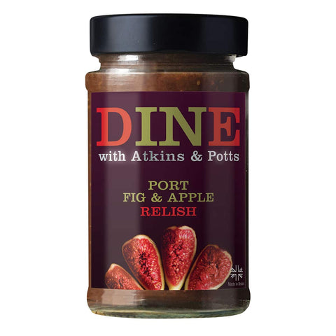 Dine With Atkin & Potts Fig, Apple & Port Relish 255g (Pack of 6)