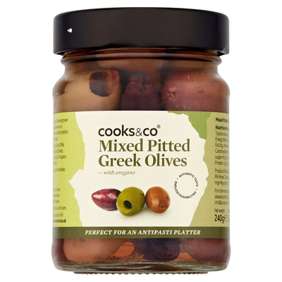 Cooks & Co Mixed Pitted Greek Olives 240g (Pack of 6)