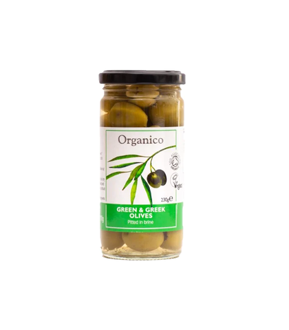Organico Greek Green Olives 230g (Pack of 6)